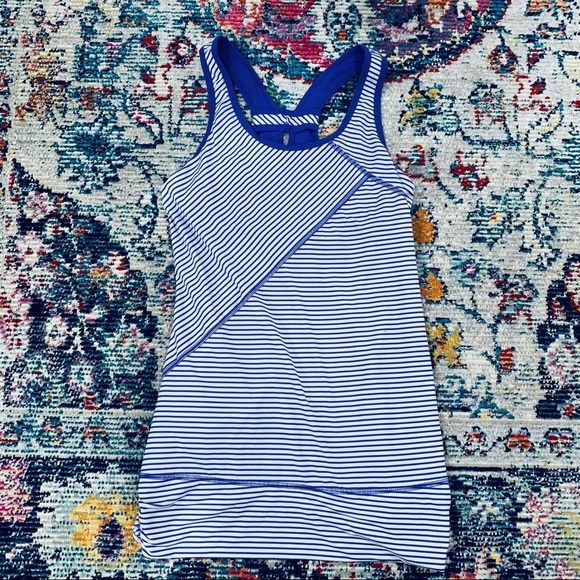 Tek Gear Yoga Striped Workout Tank Top - Picture 1 of 5